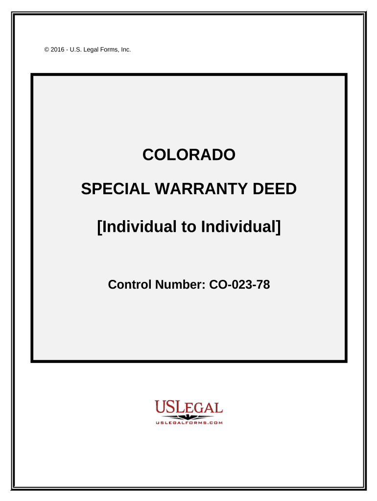 Colorado Special Warranty  Form