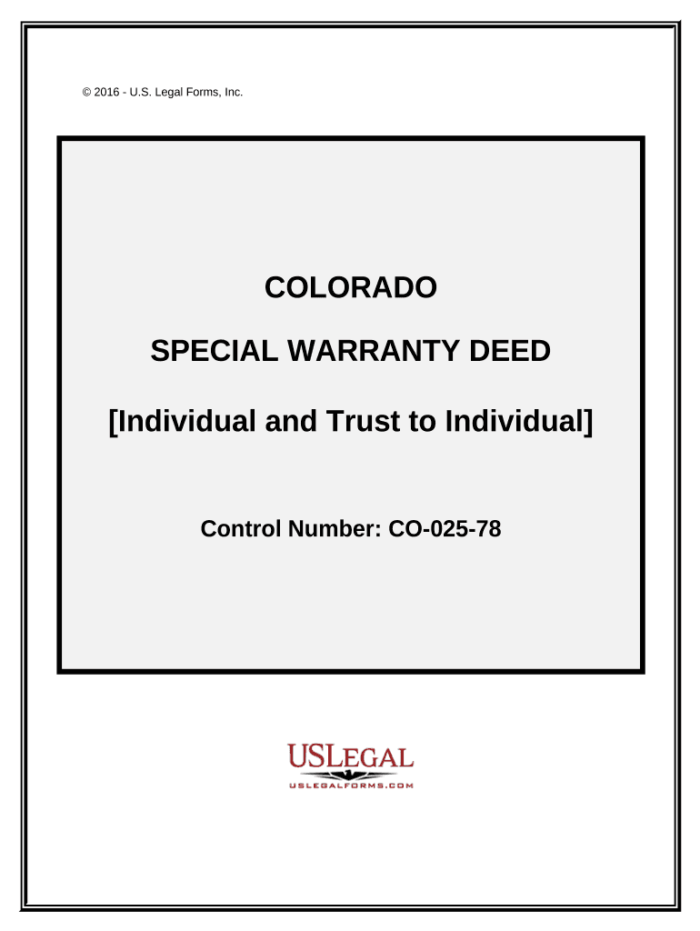 Colorado Special Warranty  Form