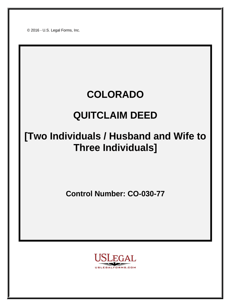 Co Quitclaim Deed  Form