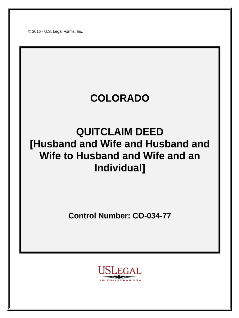 Quitclaim Deed Husband Wife  Form