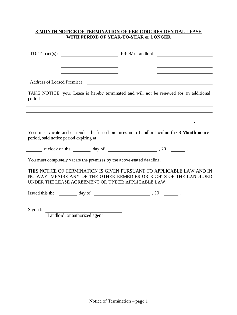 Colorado Termination  Form