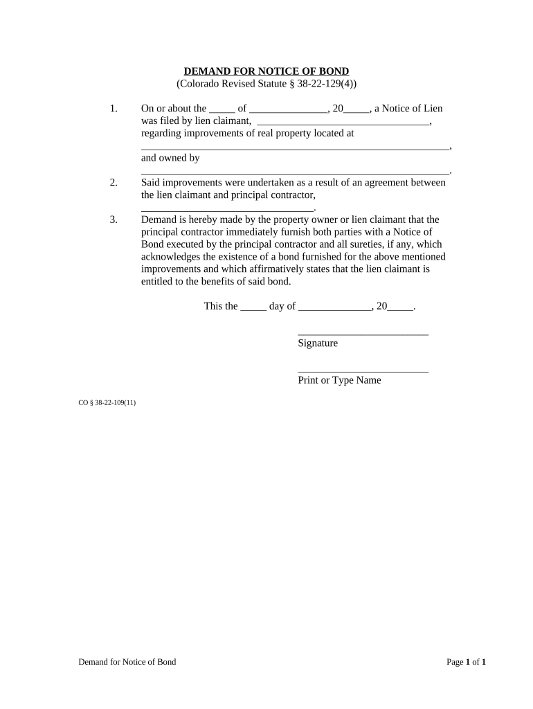 Colorado Demand  Form