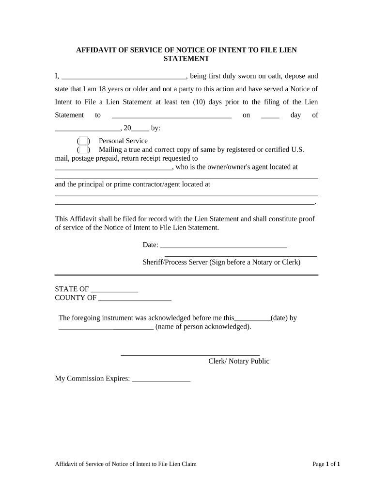 Lien Statement  Form