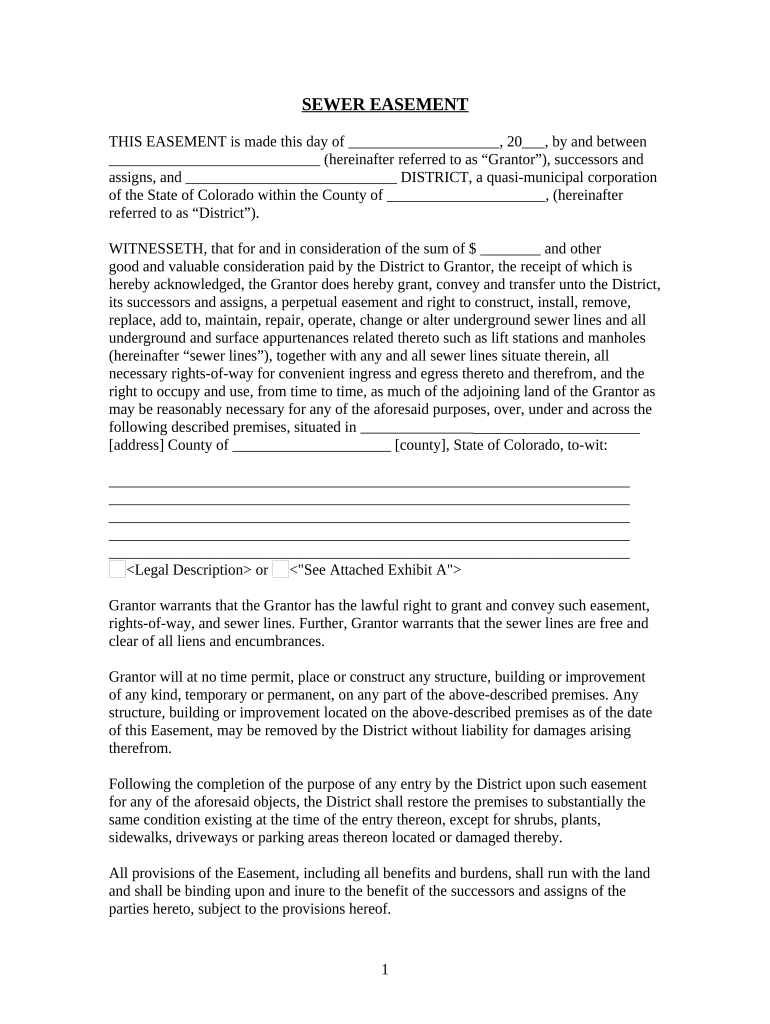 Colorado Easement  Form