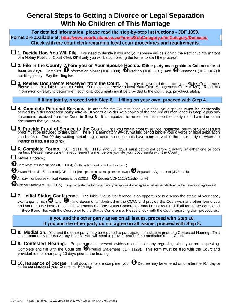 Colorado Divorce  Form