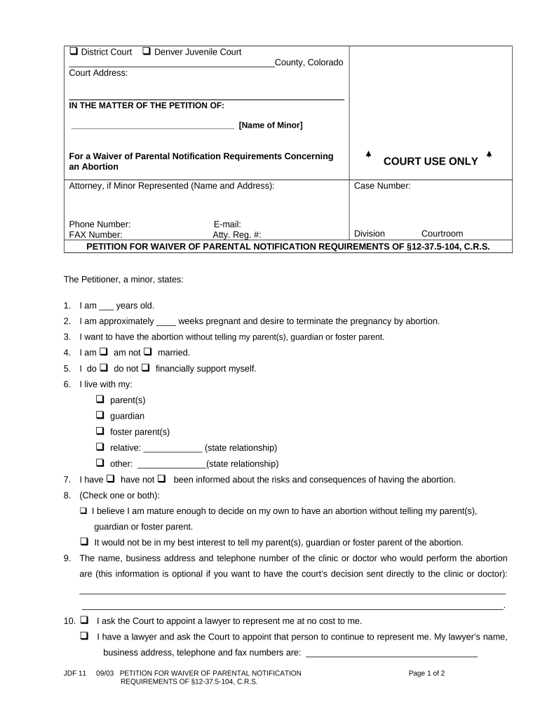 Colorado Parental  Form