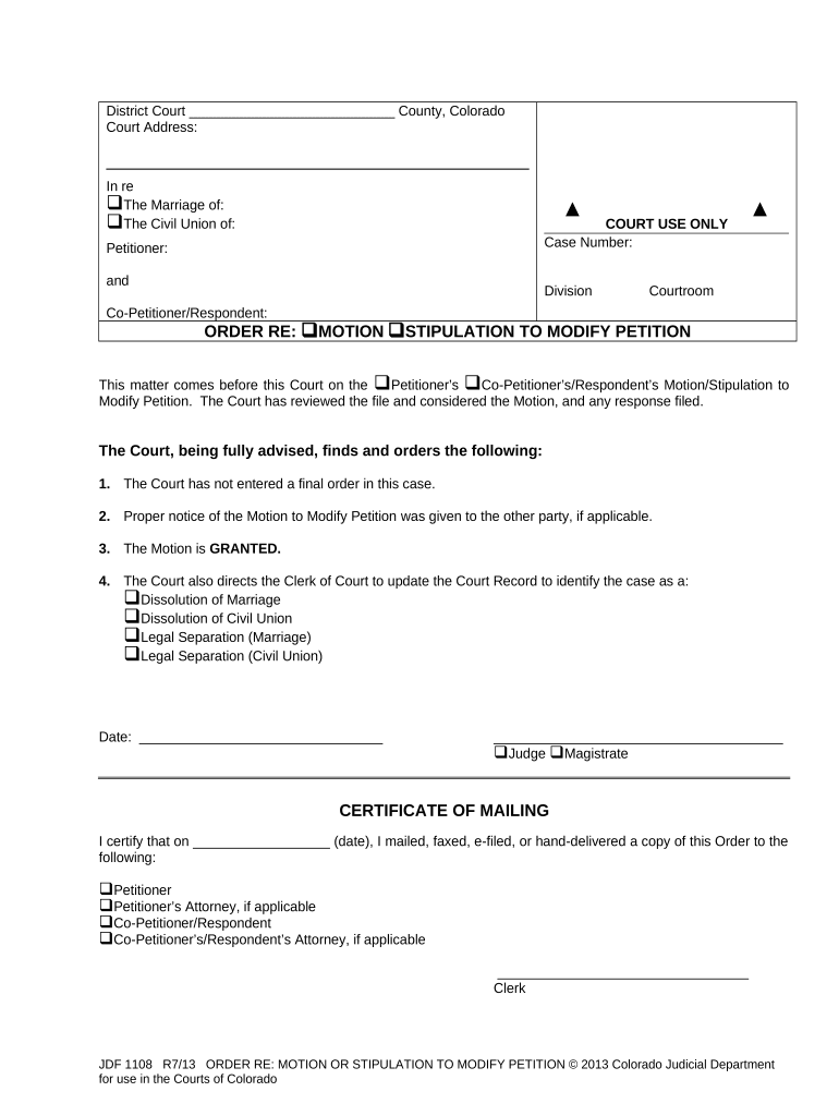 Notice Hearing Date  Form