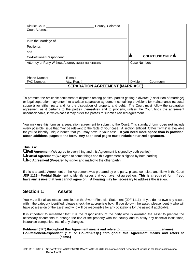 Colorado Separation  Form