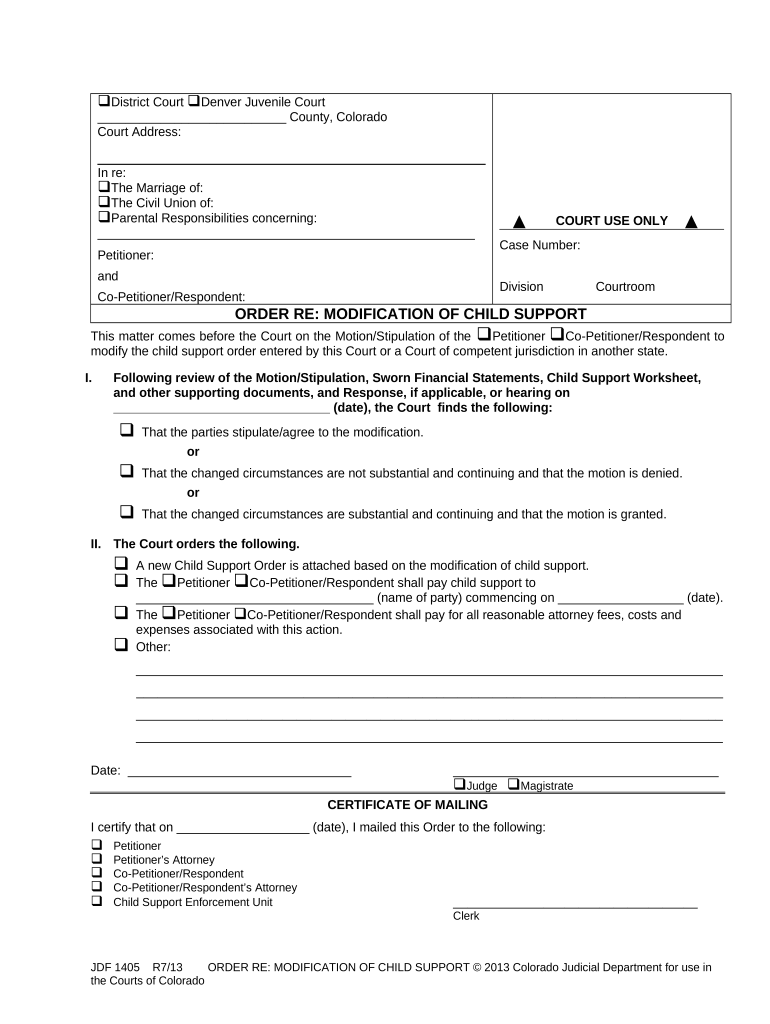 Colorado Child Support Online  Form