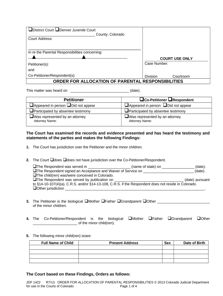 Allocation Parental  Form