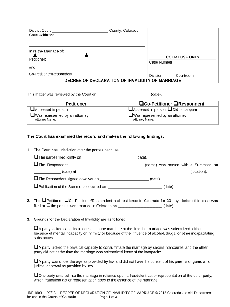 Declaration Invalidity  Form