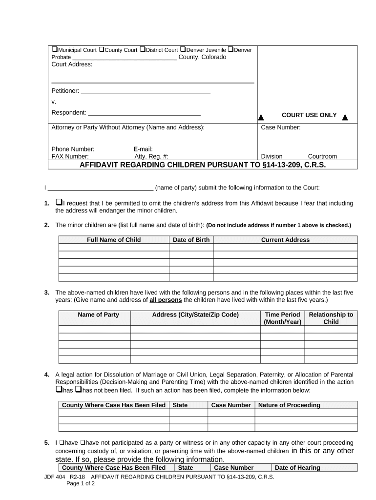 Affidavit Pursuant  Form