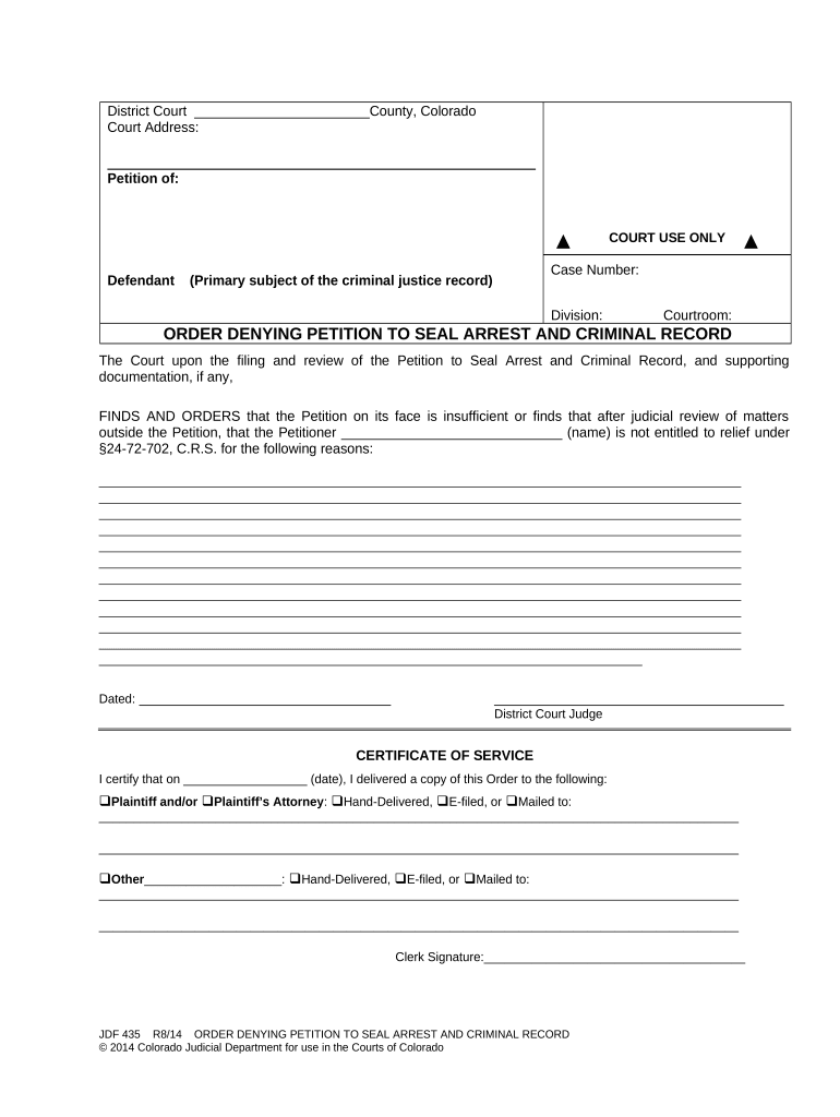 Denying Petition  Form