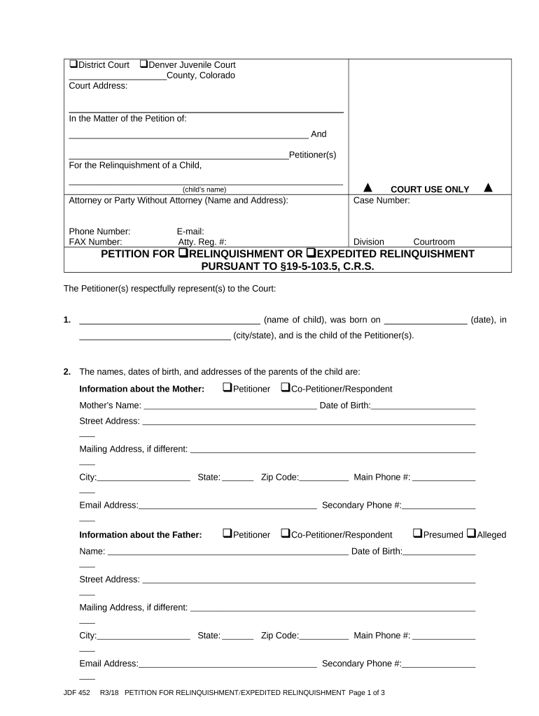 Co Parental Rights  Form