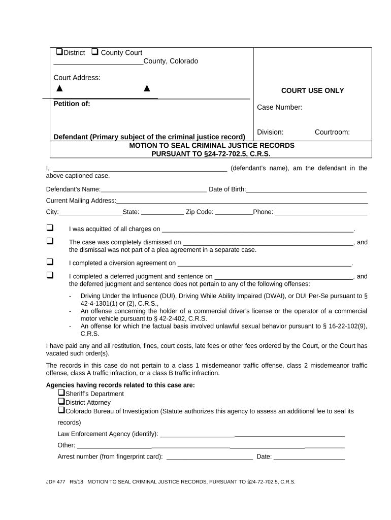 Colorado Criminal  Form