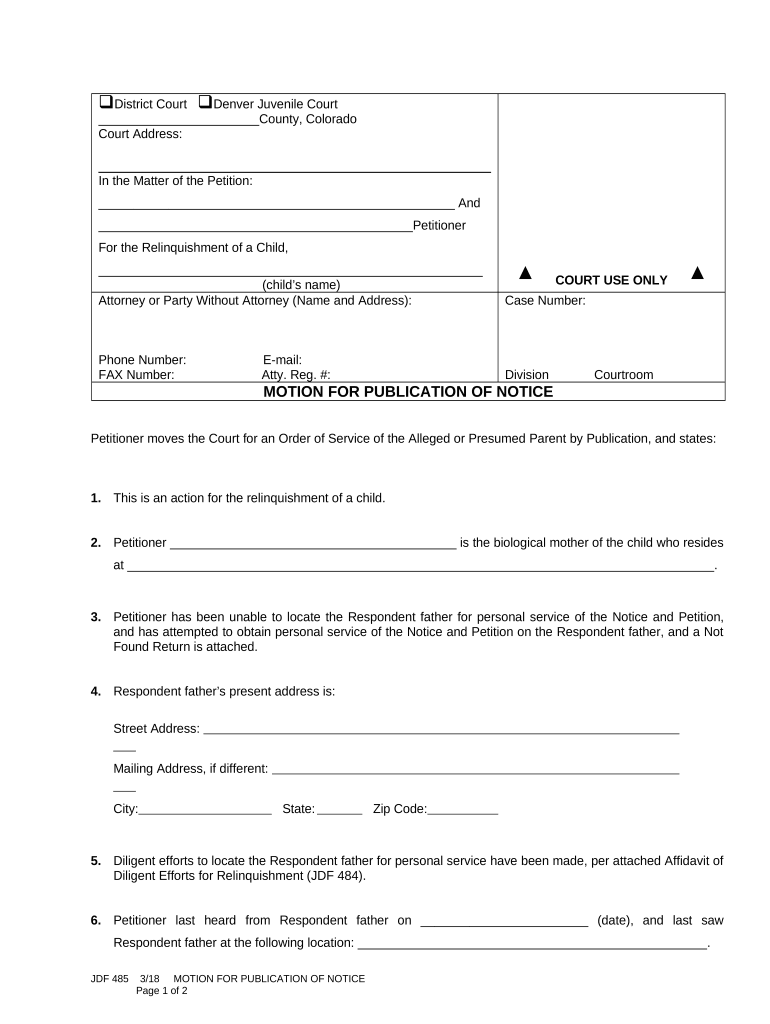 Motion Publication  Form