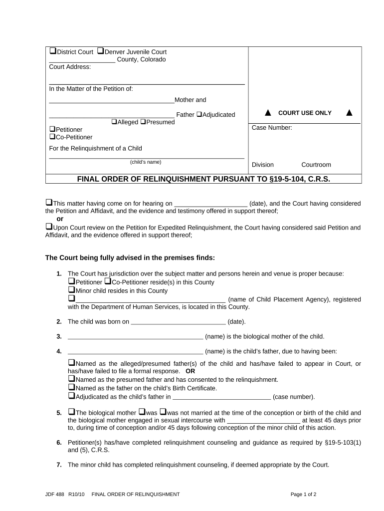 Colorado Parental  Form