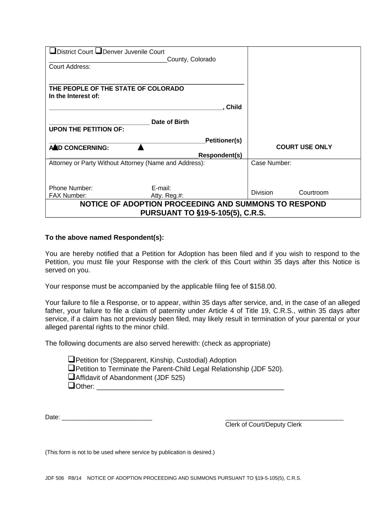 Notice Summons Sample  Form