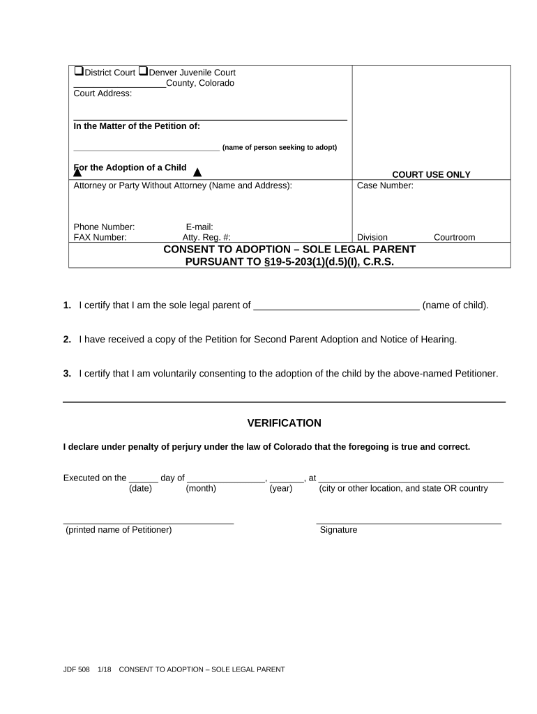 Colorado Service  Form