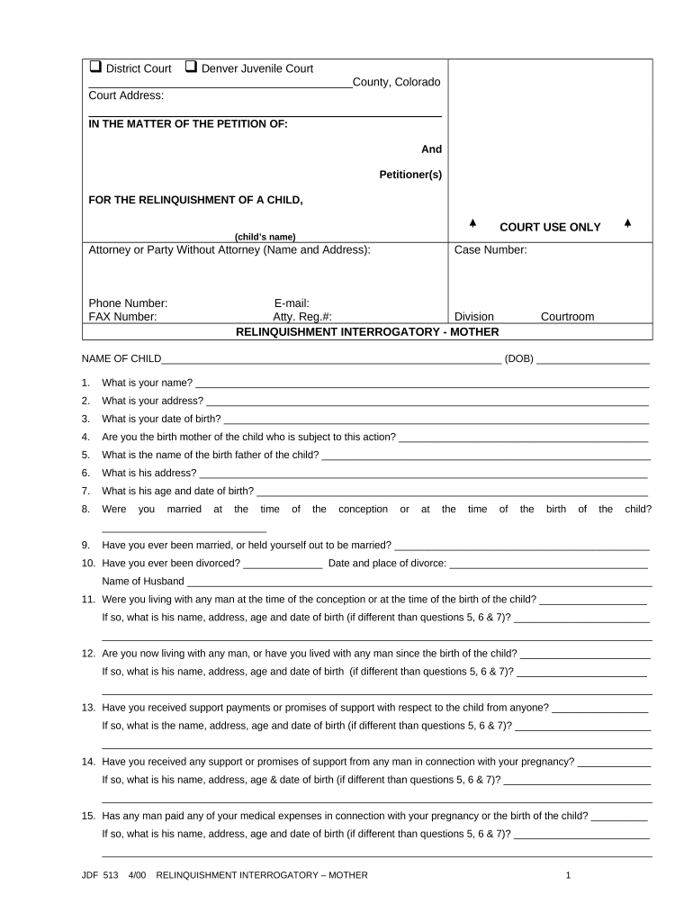 Colorado Rights  Form