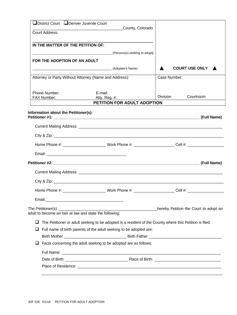 Adult Adoption  Form