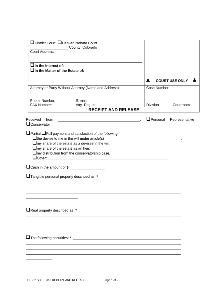 Receipt Release Form