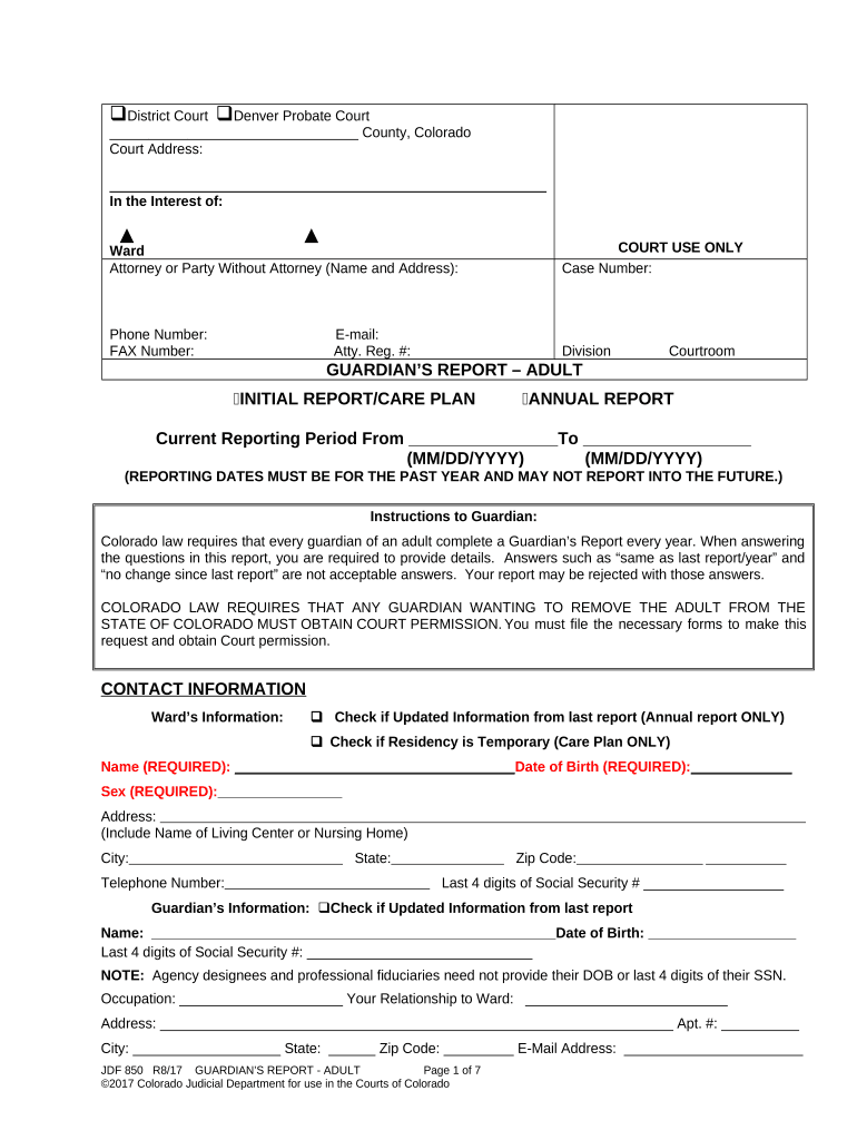 Guardian S Report Adult Colorado  Form