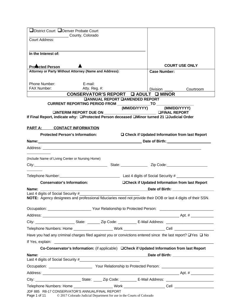 Conservator S Report Colorado Form
