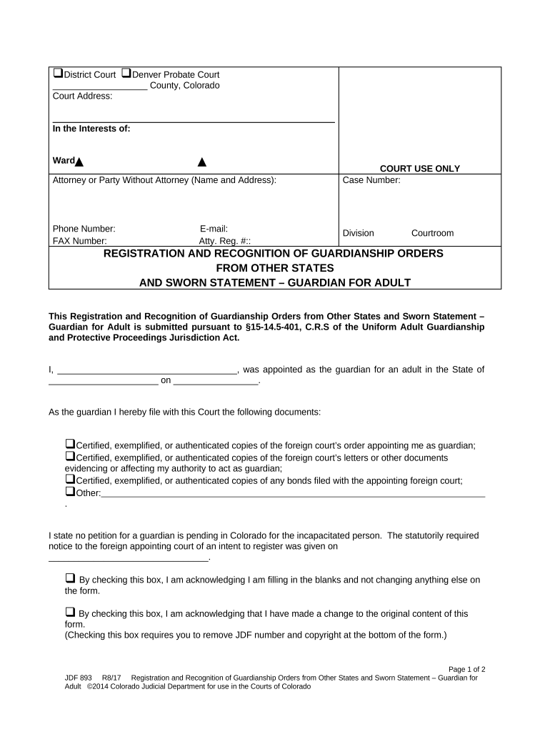 Colorado Sworn Statement  Form