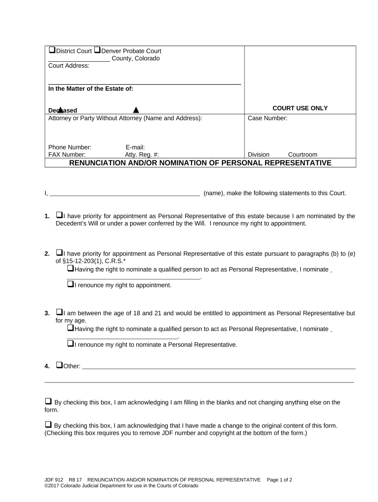 Nomination Personal  Form