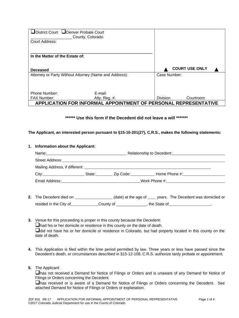 Application Informal Appointment