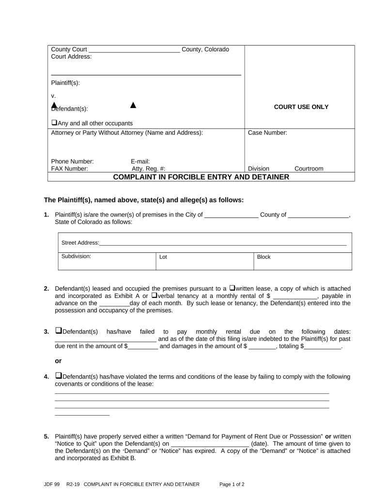 Co Detainer  Form