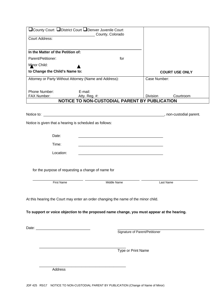 Name Change Parent  Form