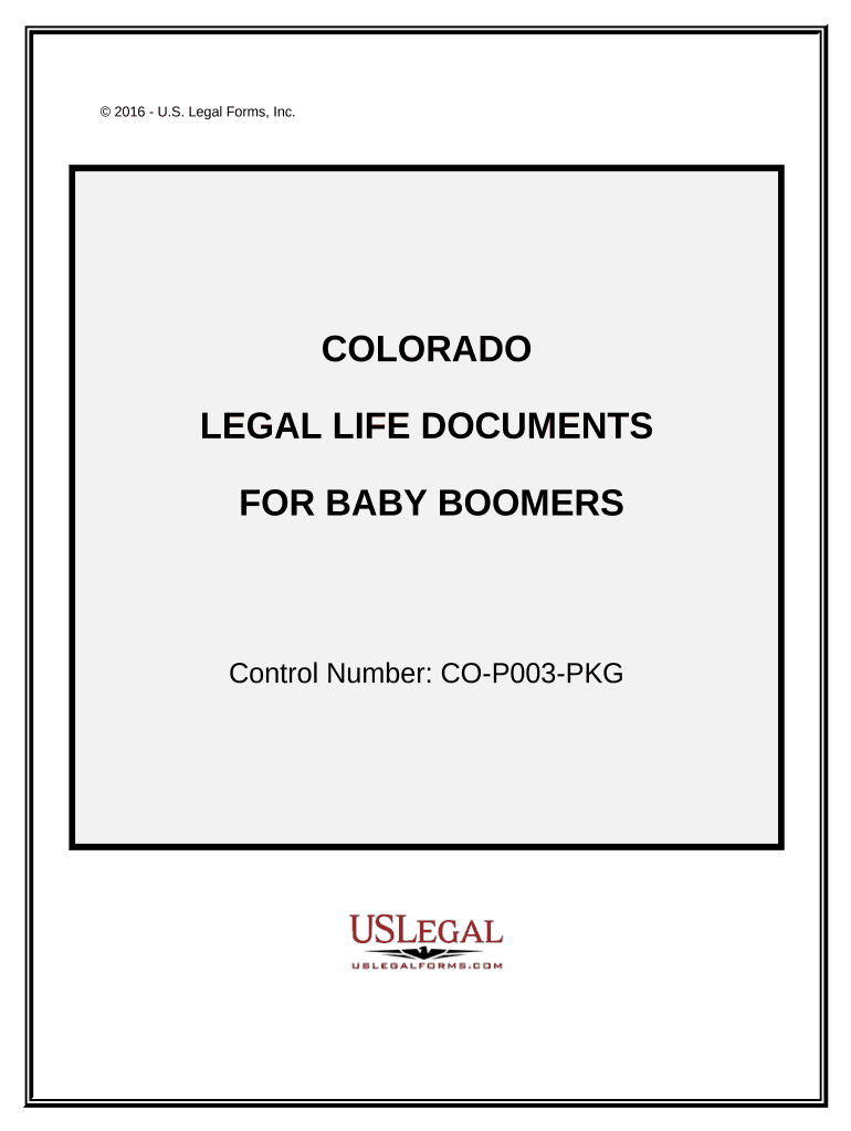 Essential Legal Life Documents for Baby Boomers Colorado  Form