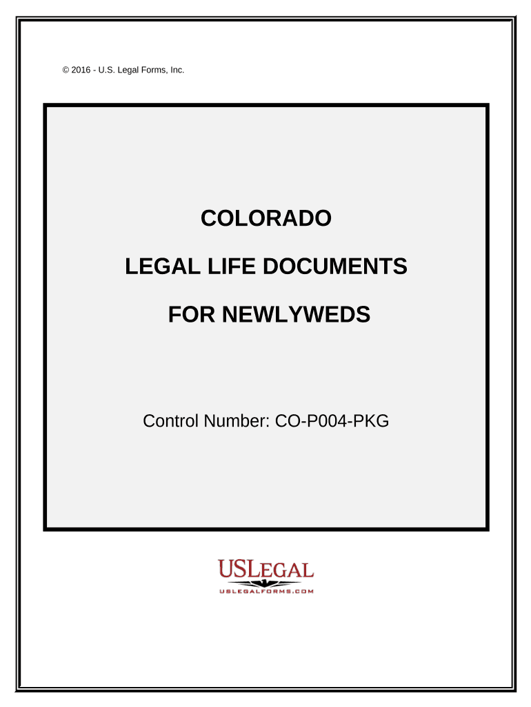 Essential Legal Life Documents for Newlyweds Colorado  Form
