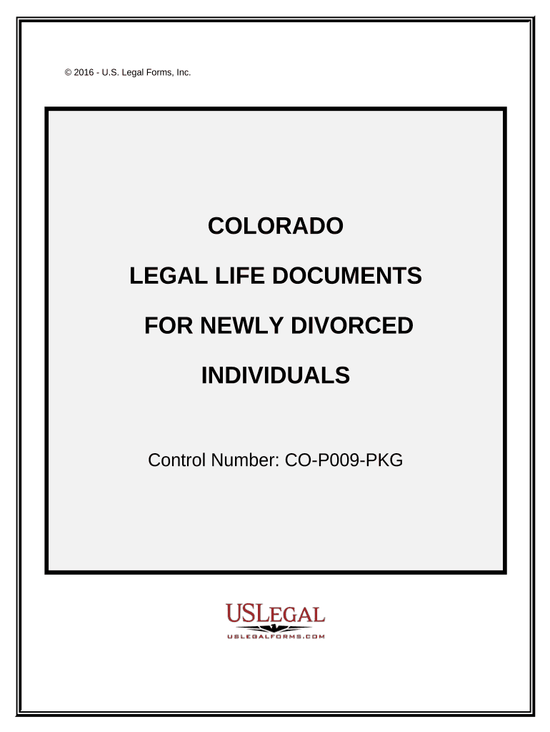Newly Divorced Individuals Package Colorado  Form