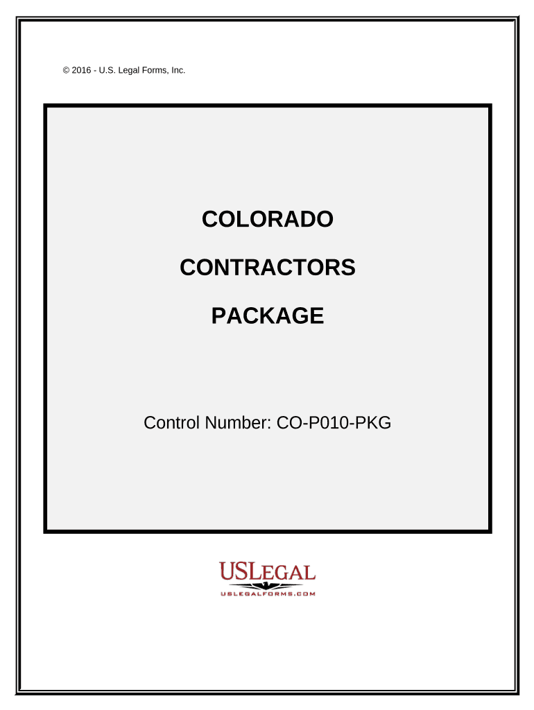 Contractors Forms Package Colorado