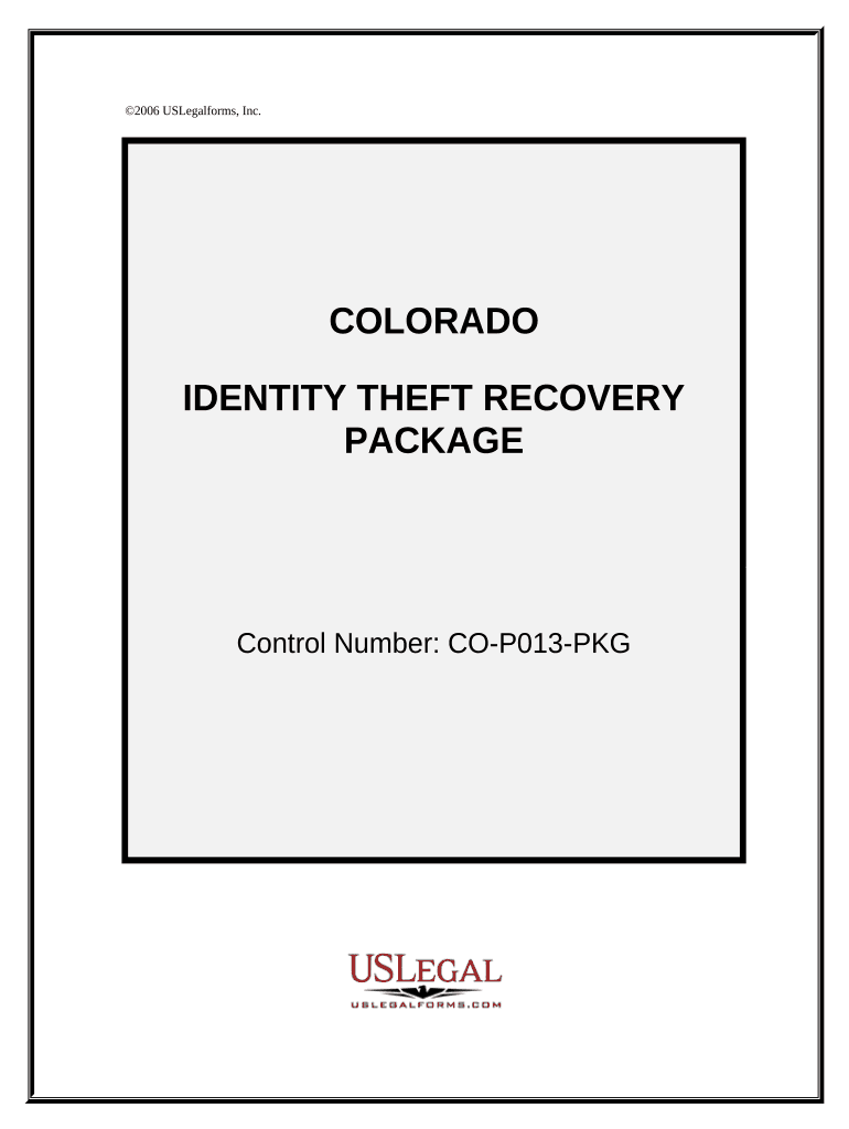 Identity Theft Recovery Package Colorado  Form
