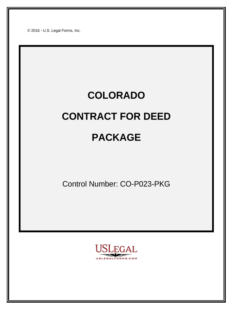 Contract for Deed Package Colorado  Form