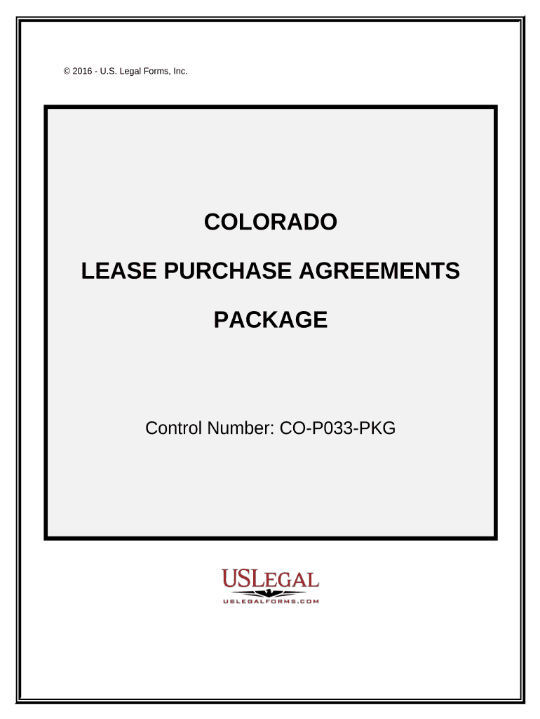 Lease Purchase Agreements Package Colorado  Form