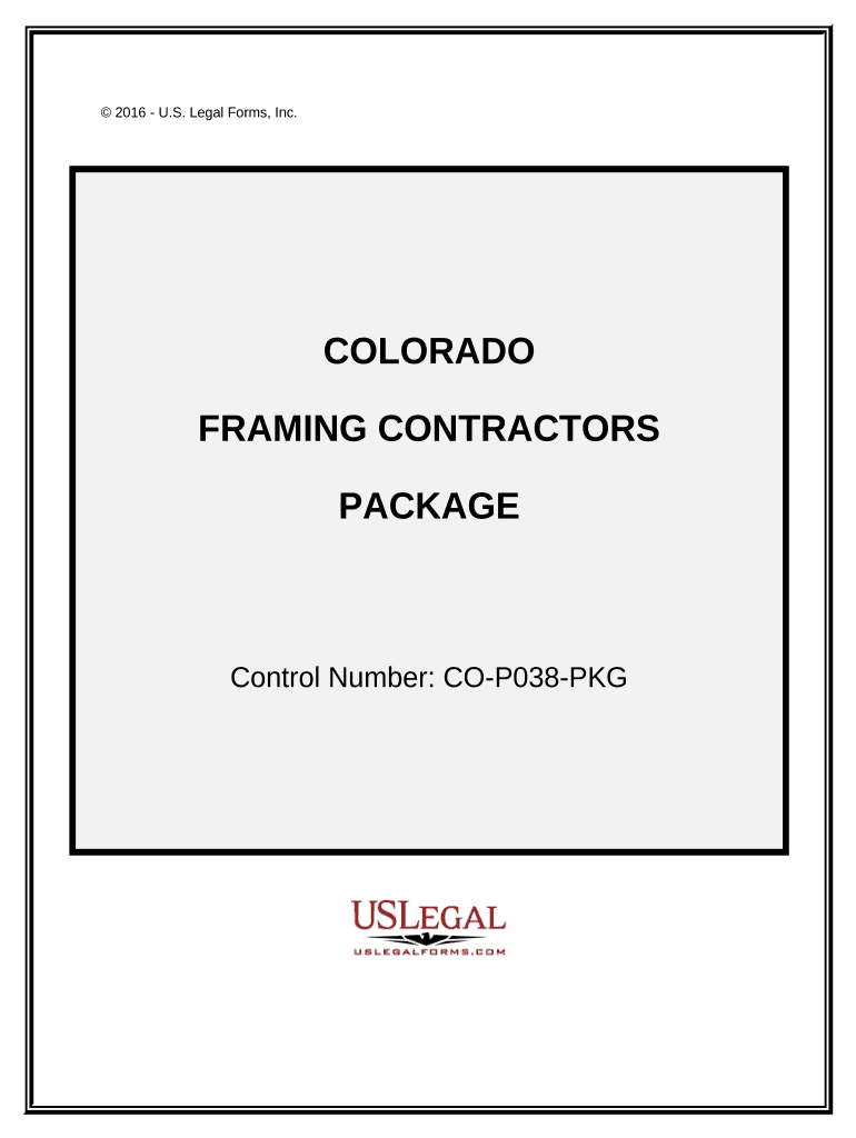 Framing Contractor Package Colorado  Form