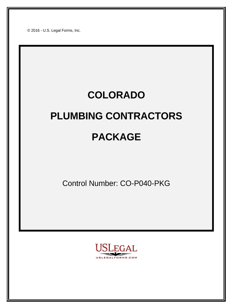 Plumbing Contractor Package Colorado  Form