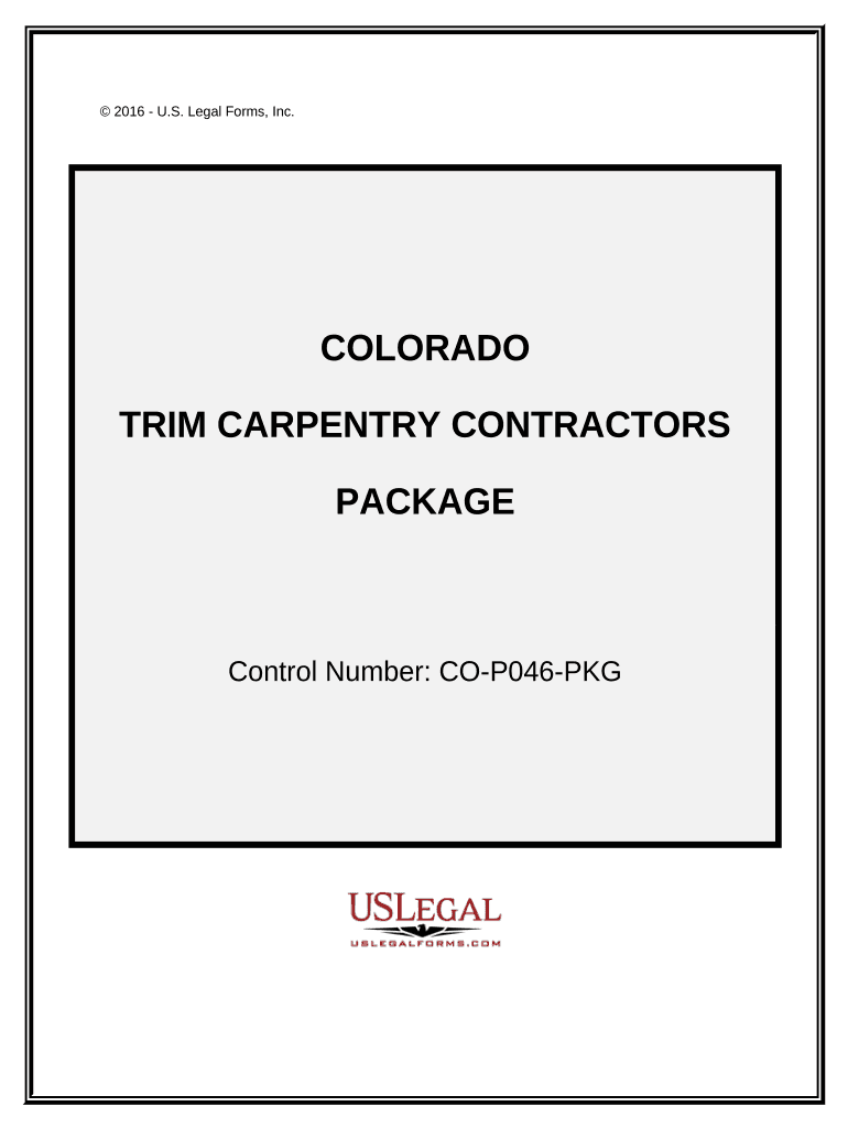 Trim Carpentry Contractor Package Colorado  Form