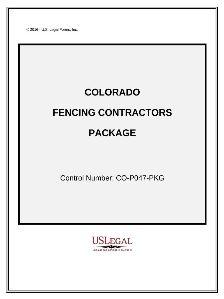 Fencing Contractor Package Colorado  Form