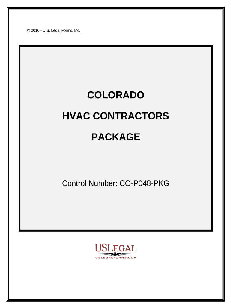 HVAC Contractor Package Colorado  Form