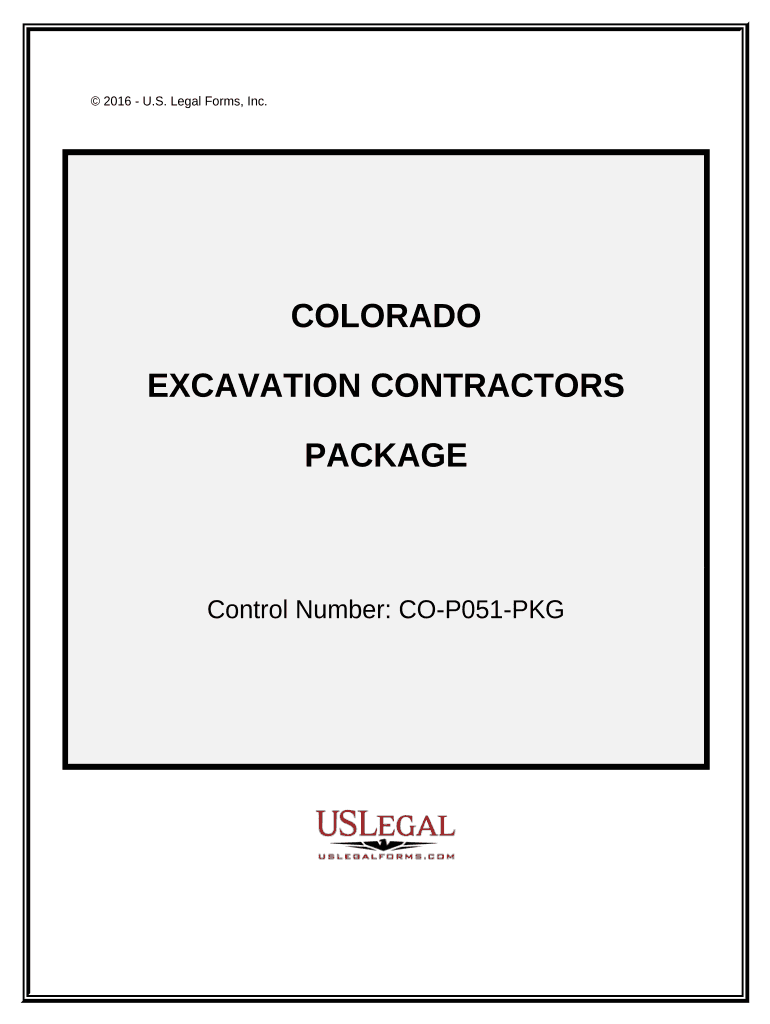 Excavation Contractor Package Colorado  Form