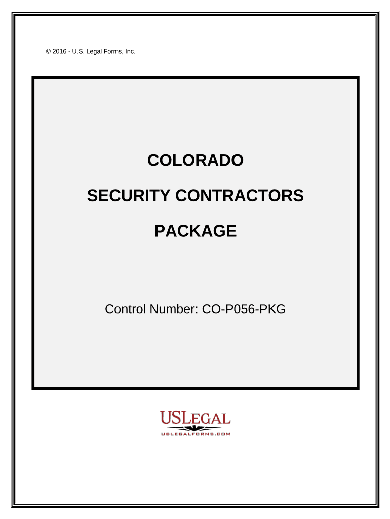 Security Contractor Package Colorado  Form