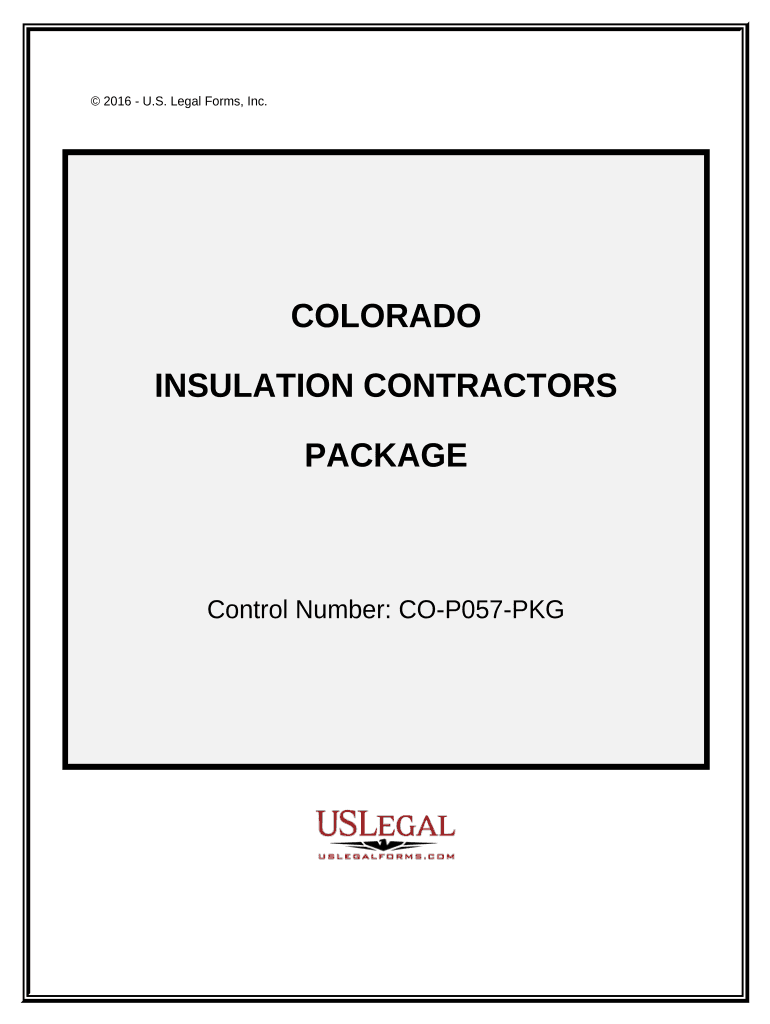 Insulation Contractor Package Colorado  Form