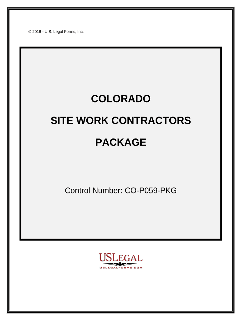 Site Work Contractor Package Colorado  Form