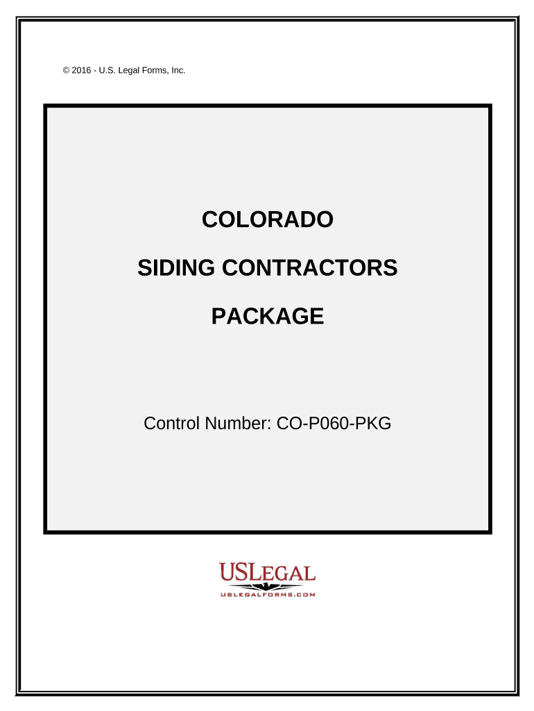 Siding Contractor Package Colorado  Form